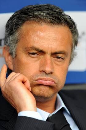 Trainer Jose Mourinho (Inter Mailand) enttäuscht -  Fußball Herren Serie A 2008 2009, 1. Italienische Liga, FC Internazionale Mailand, Inter Einzelbild Mailand Enttäuschung,