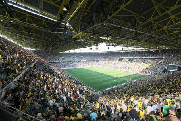 Signal Iduna Park in Dortmund, Heimspielstätte des BVB Fußball 1. BL Herren Saison 2008 2009, Borussia Dortmund Totale Signal Iduna Park Dortmund