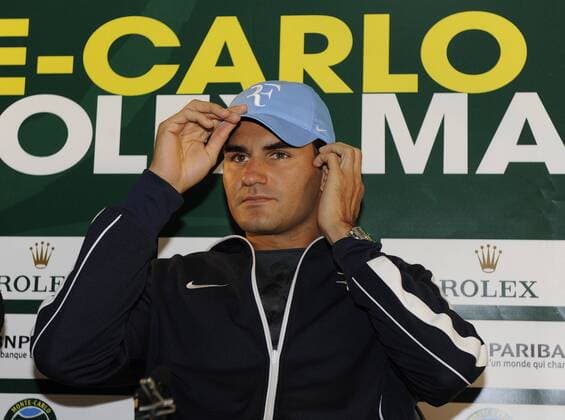 Roger Federer (Schweiz) - Pressekonferenz Tennis Herren Monte Carlo Open 2009, ATP Tour, Pressetermin, Einzelbild Monte Carlo, Monaco
