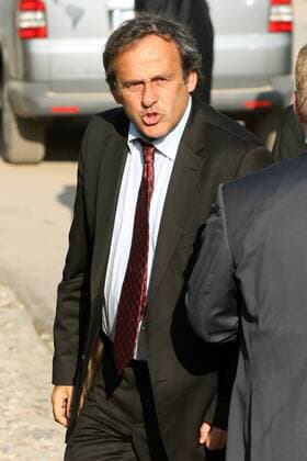 UEFA Präsident Michel Platini (Frankreich) anlässlich der Besichtung des Nationalstadions in Warschau, Austragungsort der EM 2012 in Polen -  (090415PYK026) Fußball EM Herren Vorschau 2009, Euro 2012 Fussball Einzelbild Warschau