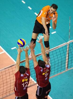 Jiri Popelka (SCC Berlin, ob.) Volleyball 1. BL Herren Saison 2008 2009, Playoffs, Playoff, Play Offs, Off, SC Charlottenburg - VFB Friedrichshafen Gruppe Halbfinale Berlin Dynamik,