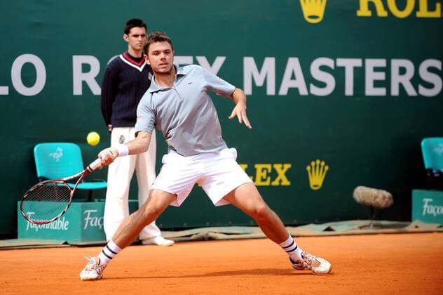 Stanislas Wawrinka (Schweiz) -  Tennis Herren Monte Carlo Rolex Masters 2009, Open, ATP Tour, Einzelbild Monaco Dynamik,