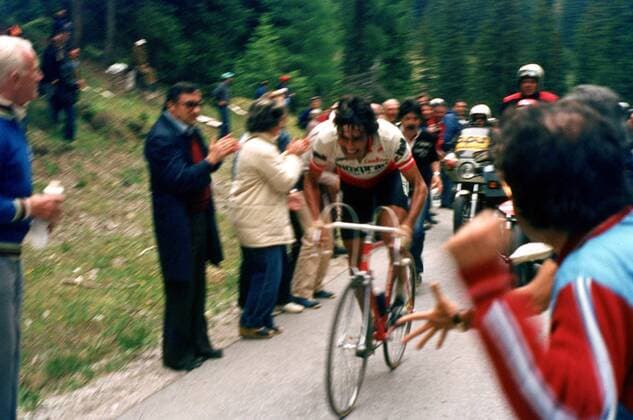 Giovanni Battaglin (Italien Inoxpran) -  Radsport Herren Giro d Italia 1981, dItalia, Straßenradsport, Straße, Rad Gruppe Furkelpass, Passo Furcia 19. Etappe: Dimaro - San Virgilio di Marebbe