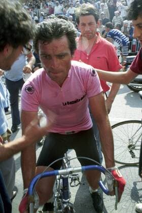 Bernard Hinault (Frankreich Renault Elf Gitane) -  Radsport Herren Giro d Italia 1982, dItalia, Straßenradsport, Straße, Rad, Gruppe