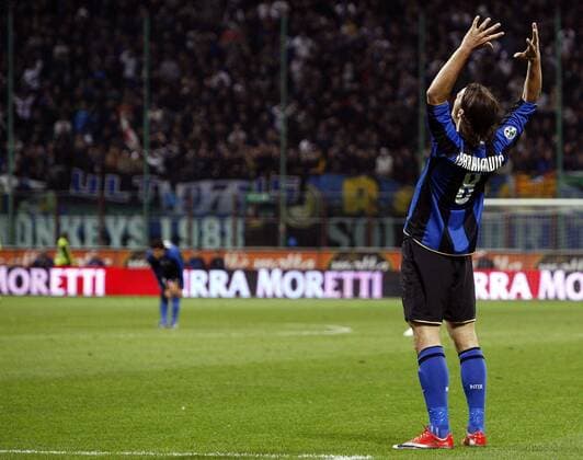 Zlatan Ibrahimovic (Inter Mailand) enttäuscht -  Fußball Herren Coppa Italia 2008 2009, Pokal, Pokalspiel, FC Internazionale Mailand, Inter Einzelbild Mailand Enttäuschung, Verzweiflung,