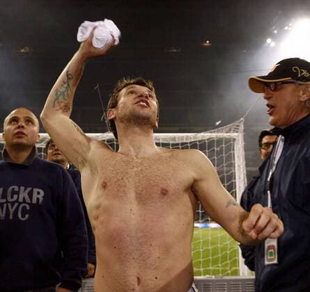 Antonio Cassano (Sampdoria Genua) - Schlussjubel -  Fußball Herren Coppa Italia 2008 2009, Pokal, Pokalspiel, Sampdoria Genua Einzelbild Mailand Freude,