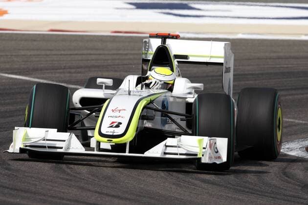 Jenson Button (England Brawn GP) in seinem Boliden Motorsport Grand Prix Herren Großer Preis von Bahrain 2009, Formel 1 Weltmeisterschaft, F1, F, GP, WM, Freies Training Einzelbild Manama Sakhir