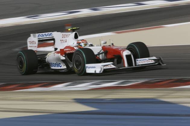 Timo Glock (Deutschland Toyota) in seinem Boliden Motorsport Grand Prix Herren Großer Preis von Bahrain 2009, Formel 1 Weltmeisterschaft, F1, F, GP, WM, Qualifying Einzelbild Manama Sakhir