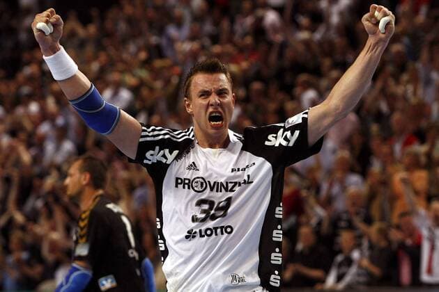 Filip Jicha (Kiel) - Torjubel Handball EC 1 Herren Champions League 2008 2009, THW Kiel Einzelbild o0 Halbfinale Kiel Freude, Begeisterung,