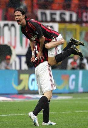 Filippo Inzaghi (AC Mailand, o.) - Torjubel - Fußball Herren Serie A 2008 2009, 1. Italienische Liga, AC Mailand, Milan, Gruppe Mailand Freude, Begeisterung,