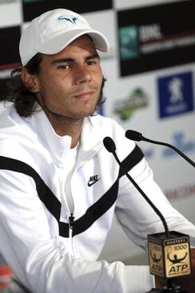 Rafael Nadal (Spanien) - (AS2019) Tennis Herren Internazionali BNL d Italia 2009, dItalia, ATP Tour, Masters Series, Pressekonferenz, Pressetermin, Einzelbild Rom