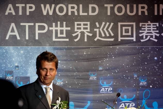 ATP Vizepräsident Brad Drewett (Australien) anlässlich einer Pressekonferenz zur Freischaltung der ATP Homepage in chinesischer Sprache -  (CFP398718675) Tennis Herren ATP World Tour 2009, Launch Website, Pressekonferenz, Pressetermin Einzelbild Beijing