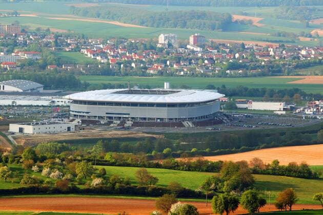 Rhein Neckar Arena in Sinsheim - Heimspielstätte von Hoffenheim Fußball 1. BL Herren Saison 2008 2009, TSG 1899 Hoffenheim Totale Rhein Neckar Arena Sinsheim