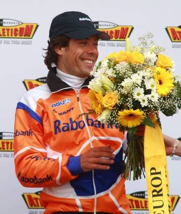 Oscar Freire (Spanien Rabobank), Etappensieger 2. Etappe Tour de Romandie 2009 von La Chaux de Fonds nach La Chaux de Fonds Radsport Herren Tour de Romandie 2009, Straßenradsport, Straße, Rad Einzelbild 2. Etappe: La Chaux de Fonds - La Chaux de Fonds Freude, 