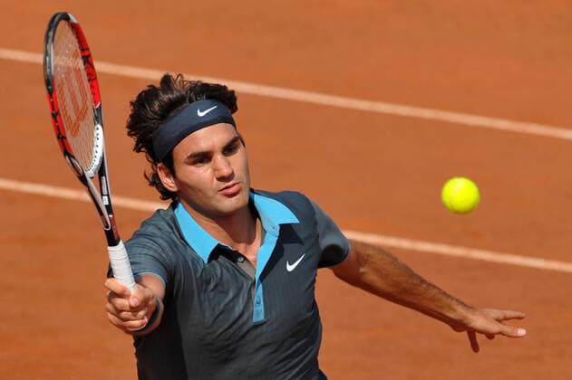 Roger Federer (Schweiz) - (AS5112) Tennis Herren Internazionali BNL d Italia 2009, ATP Tour, Masters Series Einzelbild o0 dItalia Rom Dynamik,