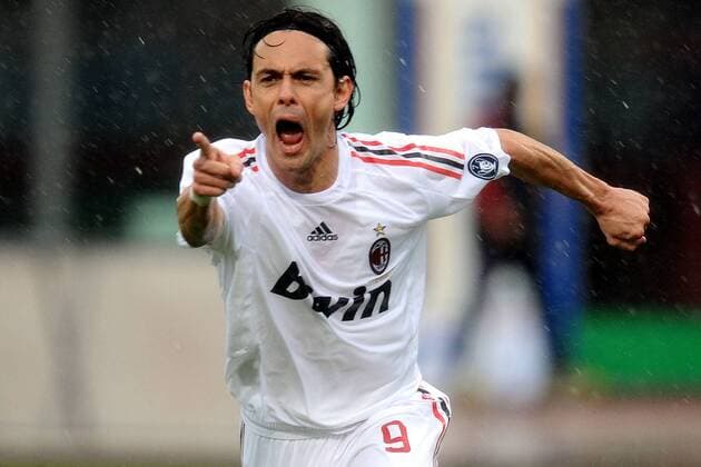 Filippo Inzaghi (AC Mailand) - Torjubel -  Fußball Herren Serie A 2008 2009, 1. Liga, Milan Einzelbild Catania Freude, Begeisterung,