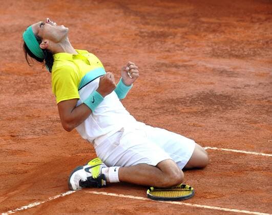 Rafael Nadal (Spanien) gewinnt die Internazionali BNL d Italia 2009 - (AS7000) Tennis Herren Internazionali BNL d Italia 2009, dItalia, Masters Series, ATP Tour Einzelbild Rom Begeisterung, Freude,