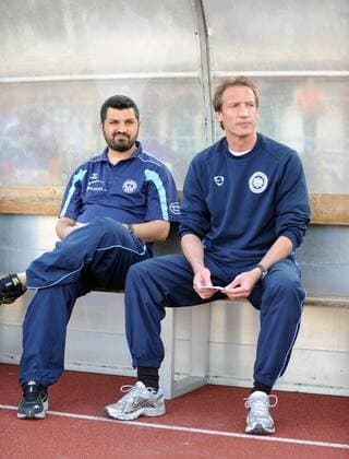 Fußball, Trainerhistorie, TeBe Berlin Co Trainer Cemal Yildiz (li.) und Trainer Thomas Herbst (beide TeBe Berlin) Fußball Herren NOFV Oberliga Nord 2008 2009, Tennis Borussia Gruppe Berlin