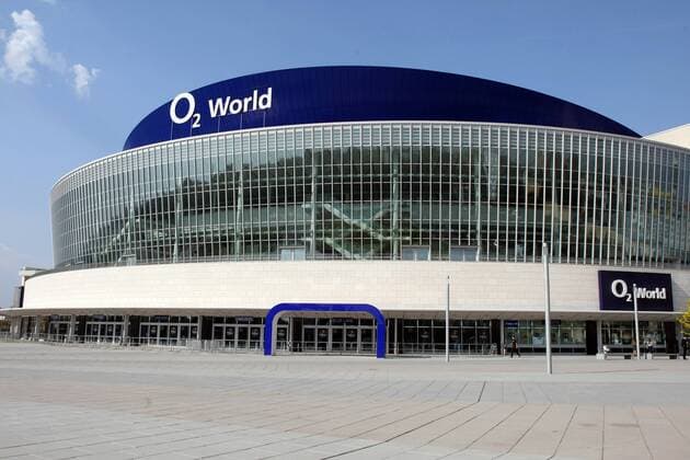 O2 World Arena in Berlin - Austragungsort der Final Four 2009 der Basketball Euro League -  Basketball EC 1 Herren EuroLeague 2008 2009, Euro League, Euroliga, Liga, FinalFour, Finalrunde, Endrunde, Top 4 Totale Berlin