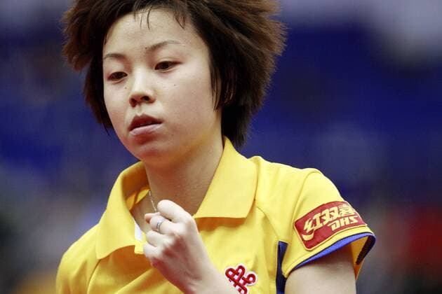 Zhang Yining (China) jubelt -  Tischtennis WM Damen WM 2009, Finale, Nationaltrikot Porträt Yokohama Freude,
