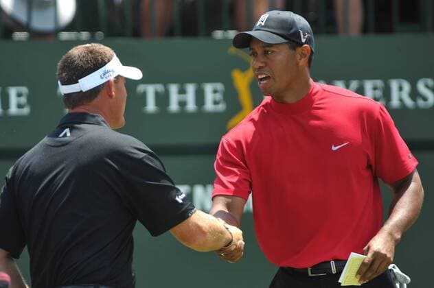 Alexander Cejka (Deutschland) darf als Führender mit Tiger Woods (USA, re.) auf die Schlußrunde gehen -  (JAX20090510308) Golf Herren The Players Championship 2009, PGA Tour Gruppe TPC Sawgrass Ponte Vedra Beach