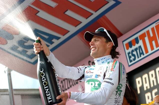 Danilo di Luca (Italien LPR) gewinnt die 4. Etappe des Giro d Italia 2009 -  Radsport Herren Giro d Italia 2009, dItalia, Straßenradsport, Straße, Rad, Einzelbild 4. Etappe: Padua - San Martino di Castrozza Freude,