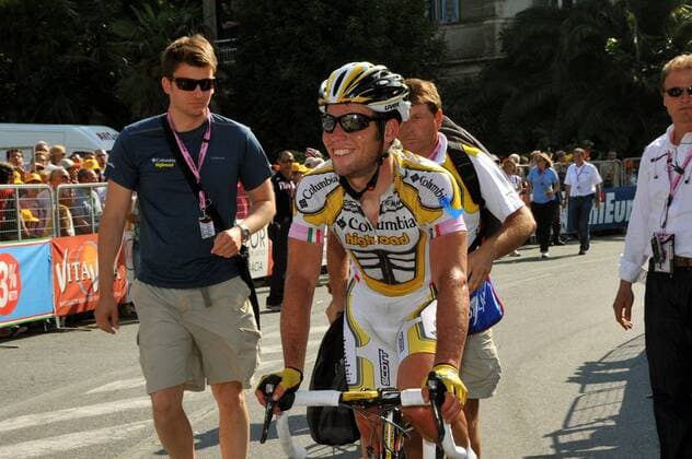 Mark Cavendish (Großbritannien Columbia High Road), Etappensieger 11. Etappe des Giro d Italia 2009 von Turin nach Arenzano -  Radsport Herren Giro d Italia 2009, dItalia, Straßenradsport, Straße, Rad Gruppe 11. Etappe: Turin - Arenzano Freude,