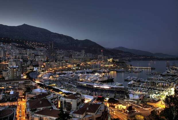 Stadtkurs von Monaco am Hafen von Monte Carlo Motorsport Grand Prix Herren Großer Preis von Monaco 2009, Formel 1 Weltmeisterschaft, F1, F, GP, WM Totale Circuit de Monaco o0 Stadtlandschaft Monte Carlo