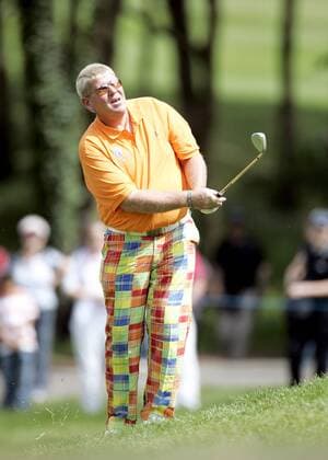 John Daly (USA) - EDITORIAL USE ONLY. No use with unauthorised audio, video, data, fixture lists, club league logos or live services. Online in-match use limited to 120 images, no video emulation. No use in betting, games or single club league player publications. Golf Herren BMW PGA Championship 2009, European Tour Einzelbild Virginia Water Wentworth