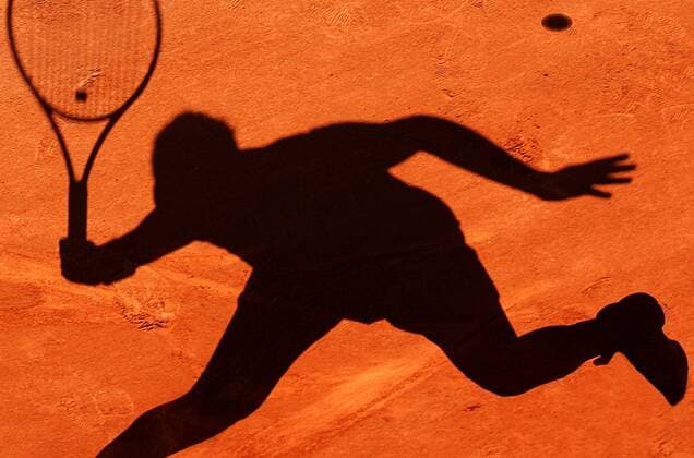 Schatten von Patricia Mayr (Österreich) -  Tennis Damen French Open 2009, Grand Slam, WTA Tour, Training Einzelbild Roland Garros Paris
