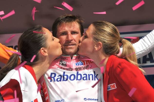 Denis Menchov (Rußland Rabobank) bleibt Gesamtführender des Giro d Italia 2009 -  Radsport Herren Giro d Italia 2009, dItalia, Straßenradsport, Straße, Rad Gruppe 14. Etappe: Campi di Bisenzio - Bologna Freude, Begeisterung,