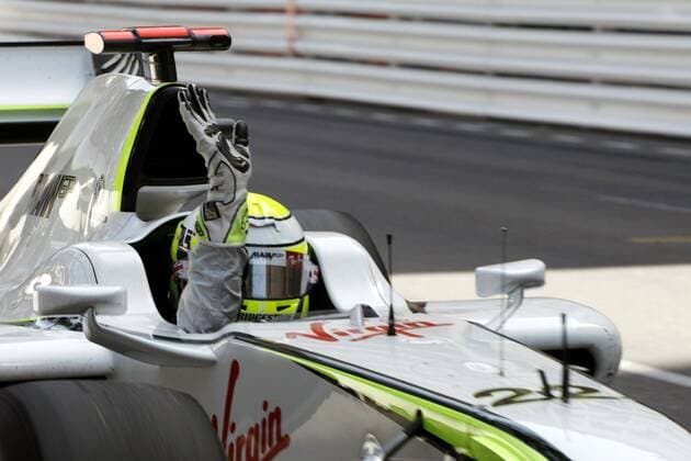 Jenson Button (England Brawn GP) gewinnt den Großen Preis von Monaco 2009 Motorsport Herren Großer Preis von Monaco 2009, Formel 1 Weltmeisterschaft, F1, F, GP, WM Einzelbild Monte Carlo Begeisterung, Freude,
