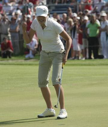 Jade Schaeffer (Frankreich) gewinnt die Ladies German Open 2009 Golf Damen Ladies German Open 2009, European Tour, Vdig Einzelbild Markt Indersdorf Gut Häusern Begeisterung, Freude,