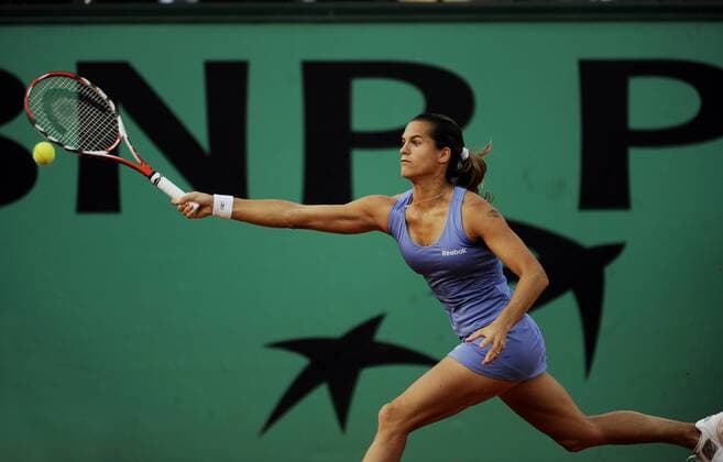 Amelie Mauresmo (Frankreich) Tennis Damen French Open 2009, Grand Slam, WTA Tour Einzelbild Roland Garros Paris Dynamik,