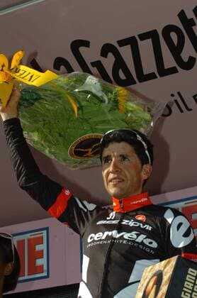 Carlos Sastre (Spanien Cervelo) - Gewinner der 16. Etappe des Giro d Italia 2009 -  Radsport Herren Giro d Italia 2009, dItalia, Straßenradsport, Straße, Rad Einzelbild 16. Etappe: Pergola - Monte Petrano Freude,