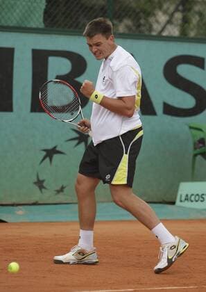 Andreas Beck (Deutschland) - Jubel Tennis Herren French Open 2009, Grand Slam, ATP Tour Einzelbild Roland Garros Paris Freude,