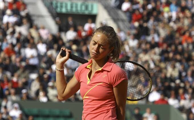 Klara Zakopalova (Tschechien) enttäuscht Tennis Damen French Open 2009, Grand Slam, WTA Tour Einzelbild Roland Garros Paris Enttäuschung,