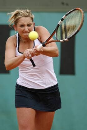 Timea Bacsinszky (Schweiz) Tennis Damen French Open 2009, Grand Slam, WTA Tour Einzelbild Roland Garros Paris Dynamik,