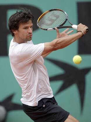Philipp Petzschner (Deutschland) Tennis Herren French Open 2009, Grand Slam, ATP Tour Einzelbild Roland Garros Paris Dynamik,