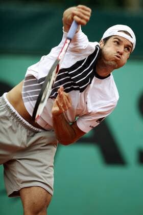 Thomas Haas (Deutschland) Tennis Herren French Open 2009, Grand Slam, ATP Tour Einzelbild Roland Garros Paris Dynamik,