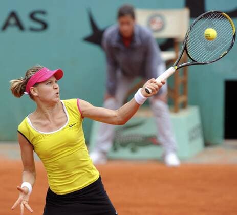 Lucie Safarova (Tschechien) Tennis Damen French Open 2009 Grand Slam WTA Tour Einzelbild Roland Garros Paris Dynamik,