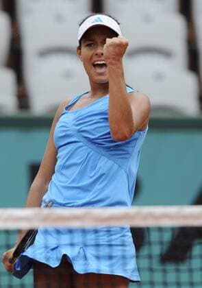 Ana Ivanovic (Serbien) jubelt Tennis Damen French Open 2009, Grand Slam, WTA Tour, Vdig Einzelbild Roland Garros Paris Freude,