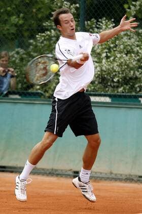 Philipp Kohlschreiber (Deutschland) Tennis Herren French Open 2009, Grand Slam, ATP Tour Einzelbild Roland Garros Paris Dynamik,