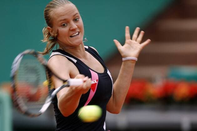 Agnes Szavay (Ungarn) Tennis Damen French Open 2009, Grand Slam, WTA Tour Einzelbild Roland Garros Paris Dynamik,