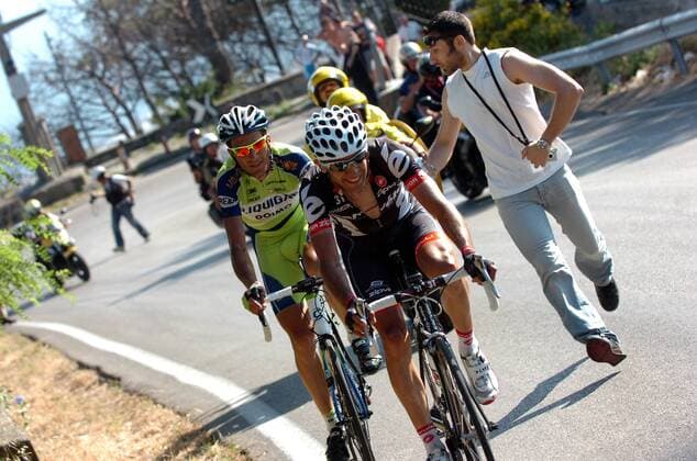 Carlos Sastre (Spanien Cervelo, re.) vor Ivan Basso (Italien Liquigas) -  Radsport Herren Giro d Italia 2009, dItalia, Straßenradsport, Straße, Rad, Vdig Gruppe 19. Etappe: Avellino - Mount Vesuvius