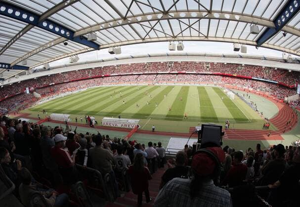 Relegationsspiel im Nürnberger Easy Credit Stadion Fußball 2. BL Herren Relegation 2008 2009, Relegationsspiel, , 1. FC Nürnberg Totale Easy Credit Stadion o0 easycredit Nürnberg
