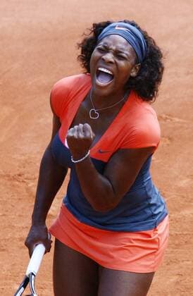 Serena Williams (USA) jubelt -  Tennis Damen French Open 2009, Grand Slam, WTA Tour Einzelbild Roland Garros Paris Freude, Begeisterung,