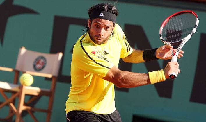 Fernando Gonzalez (Chile) -  Tennis Herren French Open 2009, Grand Slam, ATP Tour Einzelbild Roland Garros Paris Dynamik,