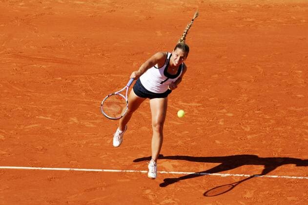 Dominika Cibulkova (Slowakei) -  (pan32316) Tennis Damen French Open 2009, Grand Slam, WTA Tour Einzelbild Roland Garros Paris Dynamik,