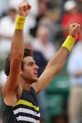 Juan Martin del Potro (Argentinien) - Schlussjubel -  Tennis Herren French Open 2009, Grand Slam, ATP Tour, premiumd Einzelbild Roland Garros Paris Freude,